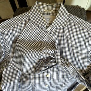 Charles Tyrwhitt 15/34 men’s extra slim dress shirt - blue and grey check